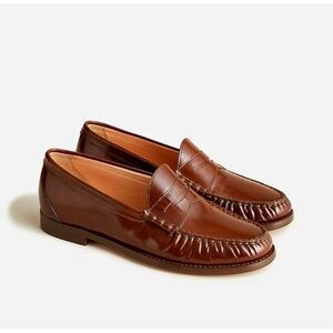 J.CREW Winona Penny Loafers in Spazzolato Leather Rich Caramel Size 8.5